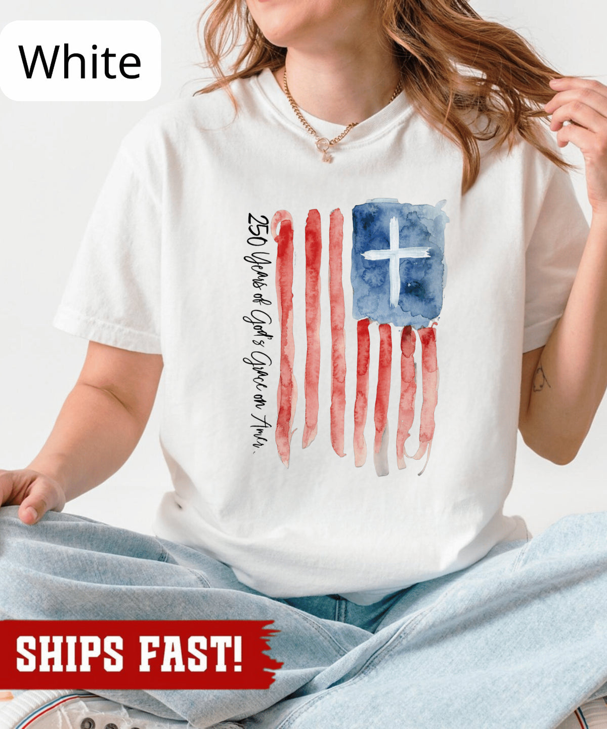 Christian Patriotic Shirt, 250 Years of Gods Grace Tee, USA 250Th Anniversary T-