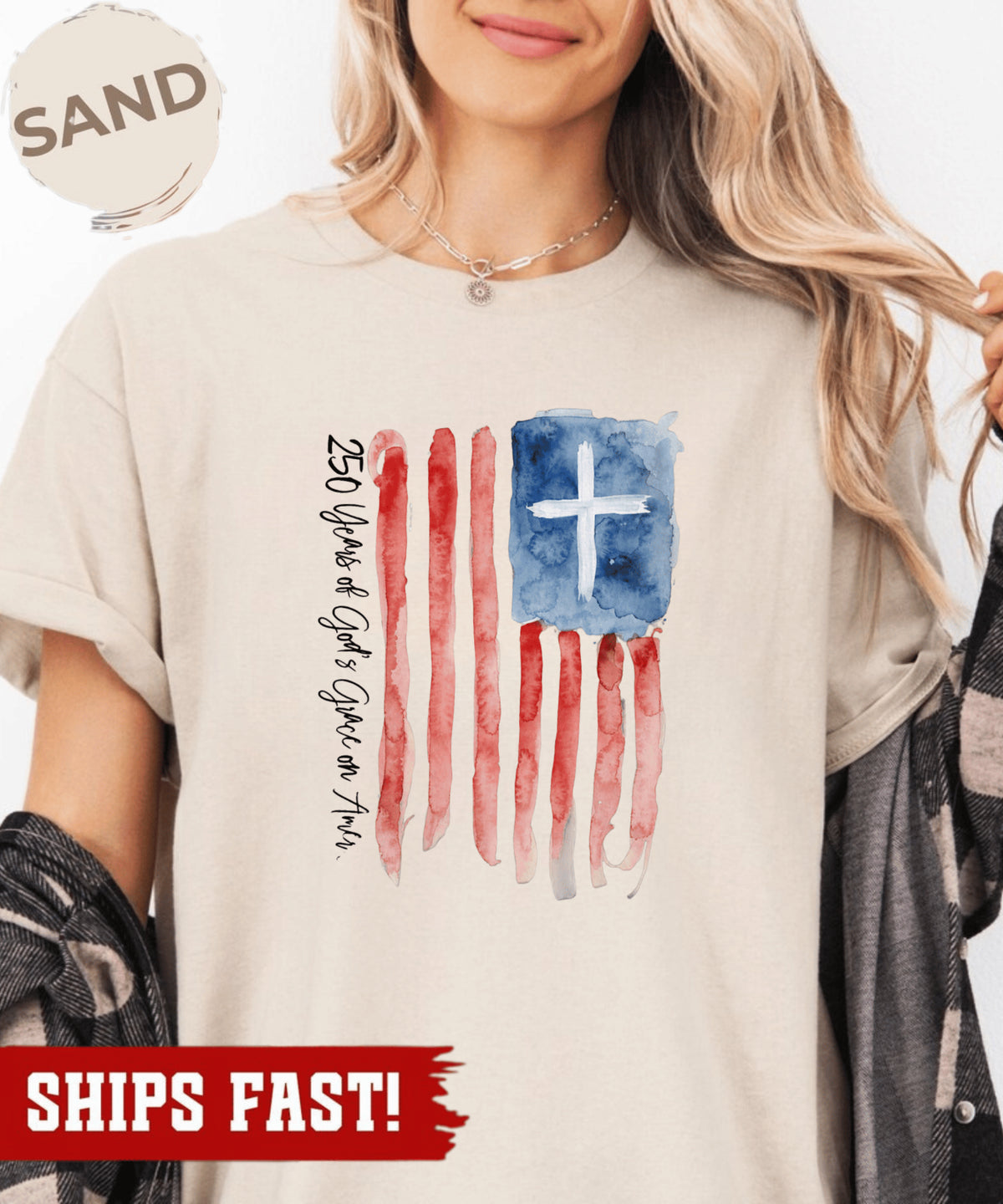 Christian Patriotic Shirt, 250 Years of Gods Grace Tee, USA 250Th Anniversary T-