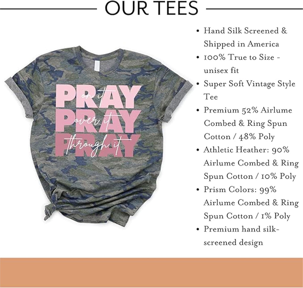 | Christian Shirts for Women | Pray on It Tee | Faith Shirts for Girl | Christian T-Shirts for Her