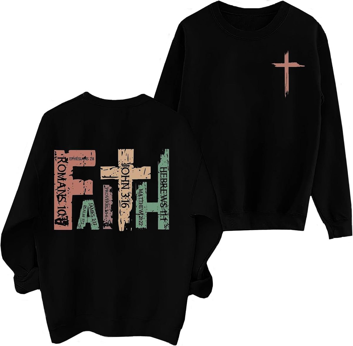 Christian Sweatshirts for Women Jesus Faith Pullover Long Sleeve