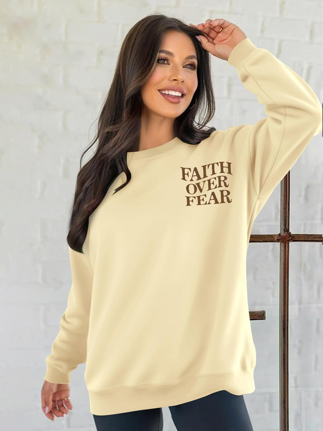 Christian Sweatshirts for Women Jesus Faith Pullover Long Sleeve