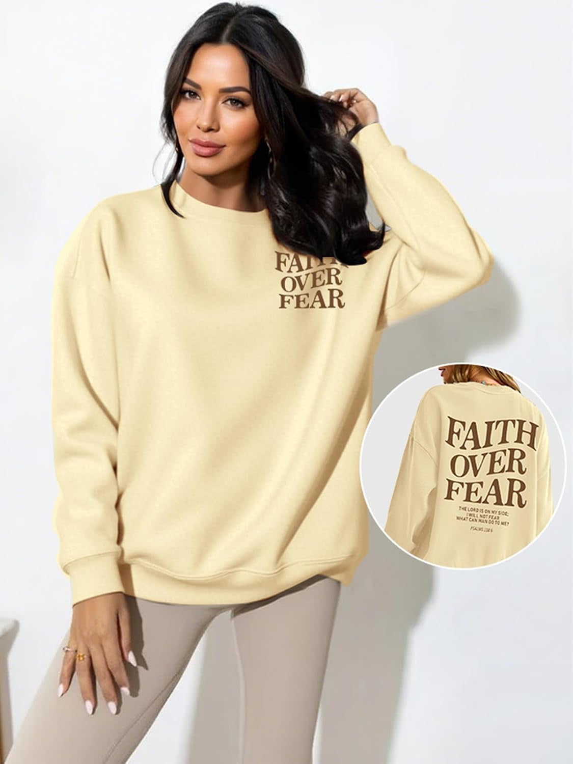Christian Sweatshirts for Women Jesus Faith Pullover Long Sleeve