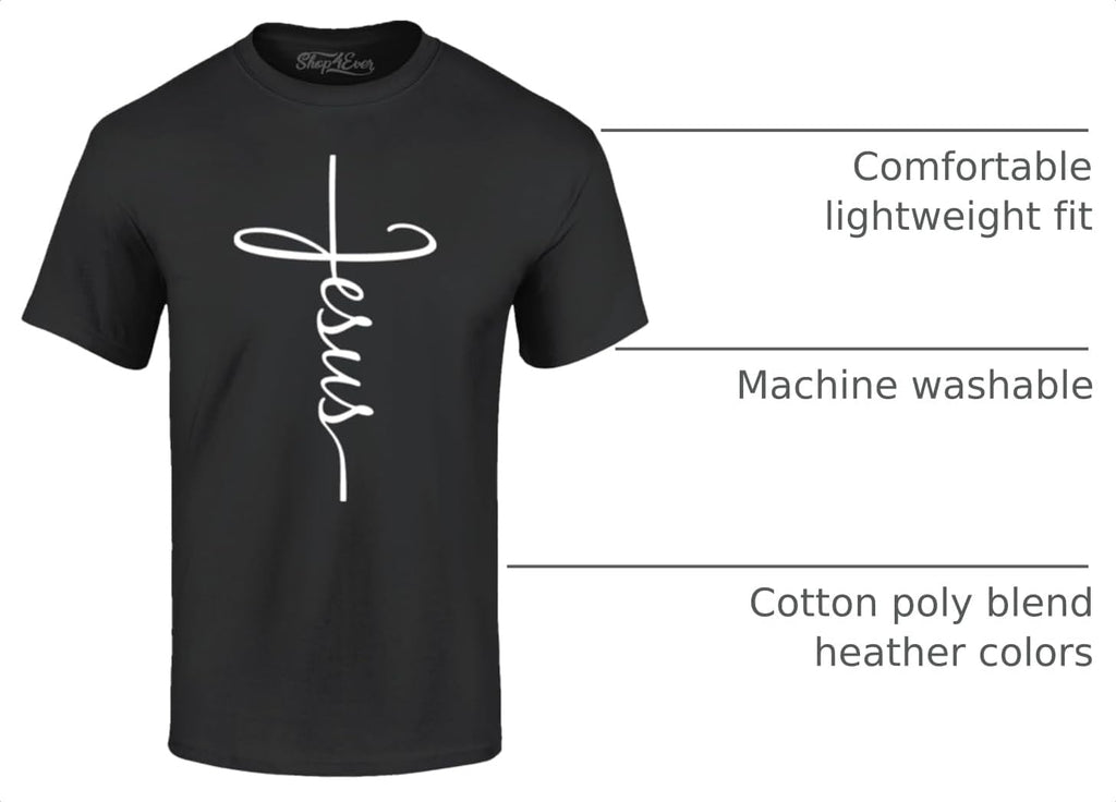 Jesus Cross T-Shirt - Christian Religious Graphic Tee for Men Women