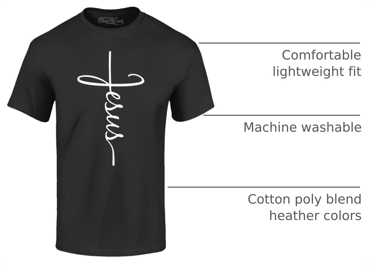 Jesus Cross T-Shirt - Christian Religious Graphic Tee for Men Women