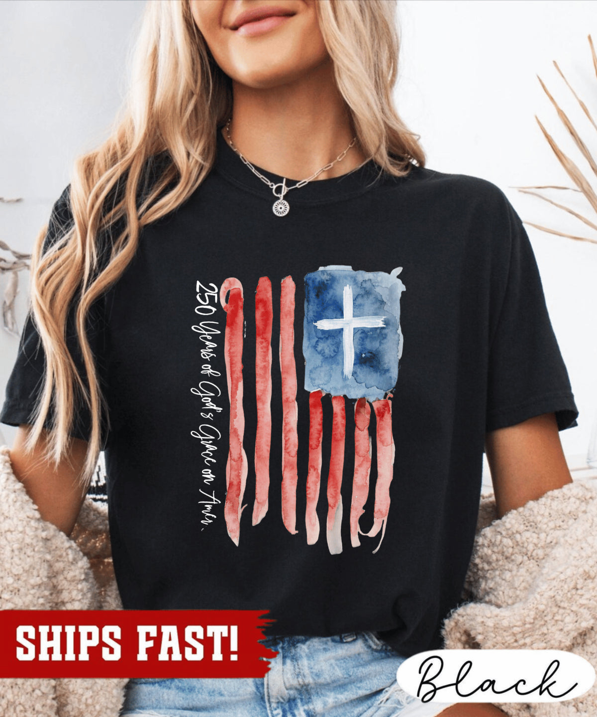 Christian Patriotic Shirt, 250 Years of Gods Grace Tee, USA 250Th Anniversary T-
