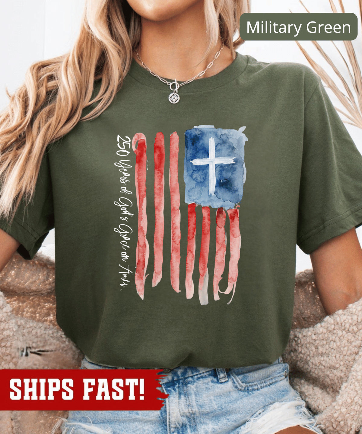 Christian Patriotic Shirt, 250 Years of Gods Grace Tee, USA 250Th Anniversary T-