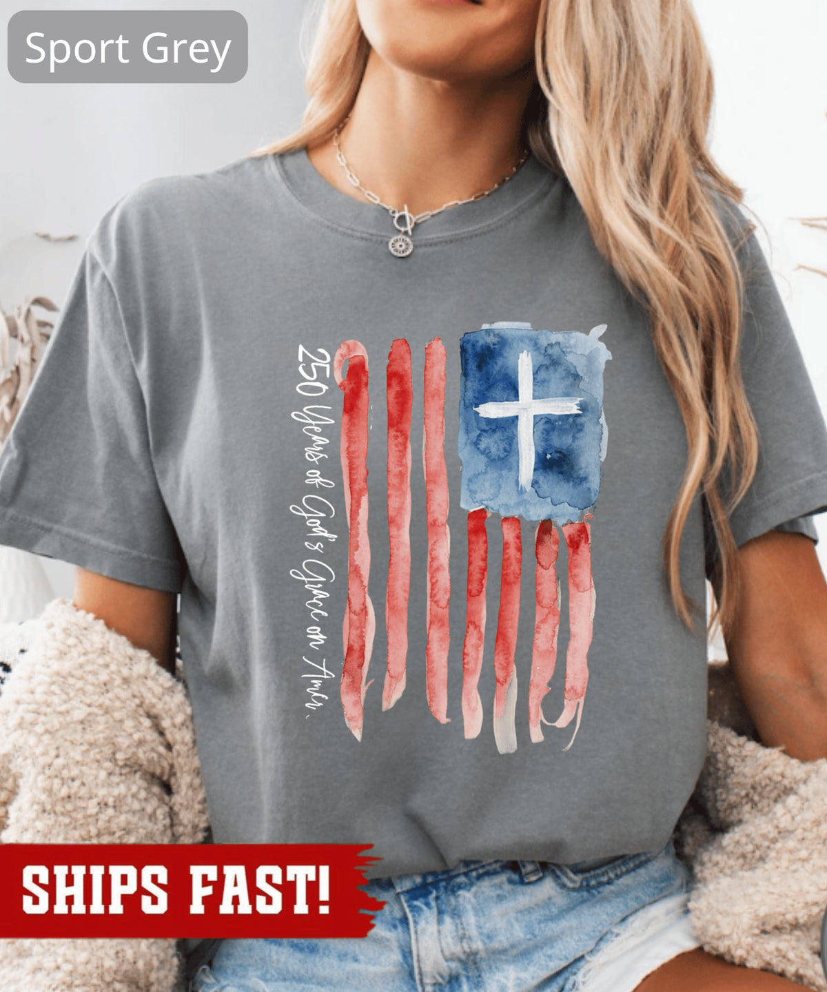 Christian Patriotic Shirt, 250 Years of Gods Grace Tee, USA 250Th Anniversary T-