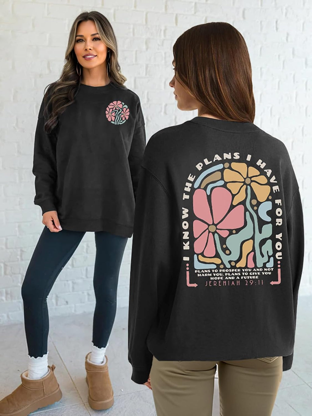 Christian Sweatshirts for Women Jesus Faith Pullover Long Sleeve