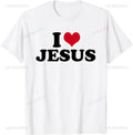 I Love Jesus T Shirt for Men Short Sleeved God Cross Religion T-Shirt Church Christian Tshirt Fashion Street Tee Top Gift